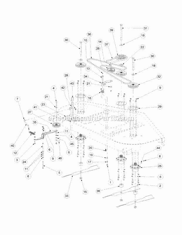 Fabricated Deck Spindle Assembly 72-Inch Diagram and Parts List for M72-CT 53AB5JEZ750 Cub Cadet Sprayer